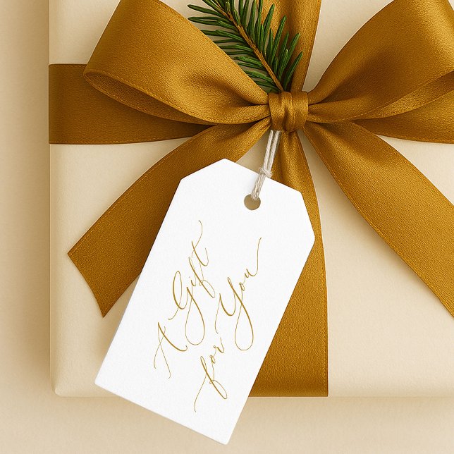 Elegante Etiqueta de Natal “Um Presente para Você” (Criador carregado)
