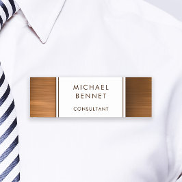Elegante Etiqueta de Nome Empresarial em Metal Cob
