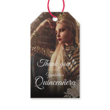 Elegante Etiqueta de Presente com Foto Escura para