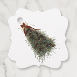 Elegante Etiqueta de Presente de Árvore de Natal