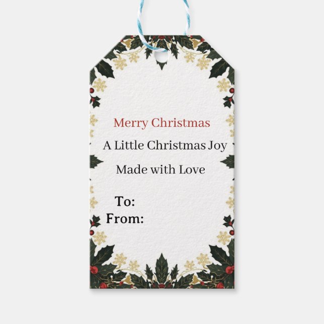 Elegante etiqueta de presente de Natal com Para e  (Frente)