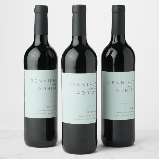 Elegante Etiqueta de Vinho Branco e Tinto Minimali (Garrafas)