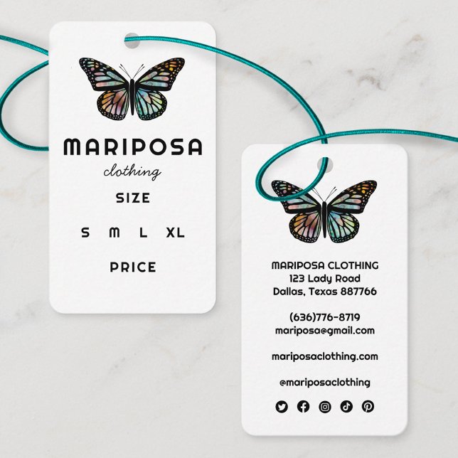 Elegante Etiqueta Pendente Borboleta Monarca Preço (Elegant Monarch Butterfly CUSTOM Price Size Hang Tag
)