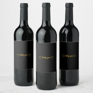 Elegante etiqueta romântica de vinho "Só Você" pre