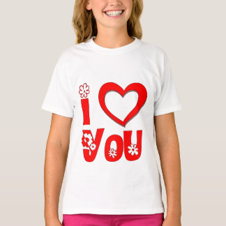 Elegante Eu Te Amo | Camiseta Vermelha Minimalista