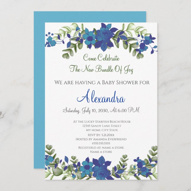 Elegante Eucalyptus Chá de fraldas (Frente/Verso)