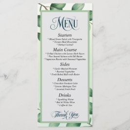 Elegante Eucalyptus Deixa Menu Moderno de Casament