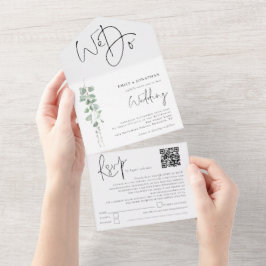 Elegante Eucalyptus Fazemos Casamento de Código QR
