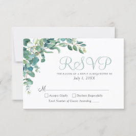 Elegante Eucalyptus Greenery deixa RSVP de Casamen