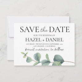 Elegante Eucalyptus Salve o Cartão de Casamento de