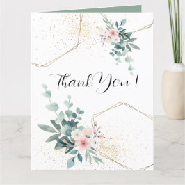 Elegante Eucalyptus Wedding Cartões de agradecimen