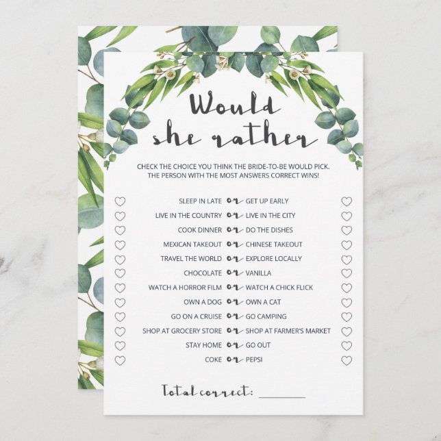 Elegante Eucalyptus Wreath Bridal Ela Preferencial (Frente/Verso)