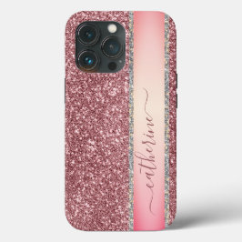 Elegante Faixa Rosa Brilho Personalizar Nome