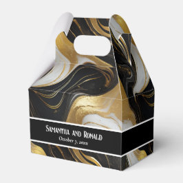 Elegante Faux Dourado, Caixas de Favor do Mármaco 
