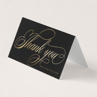 Elegante Faux Foil Calliction Cartões de agradecim