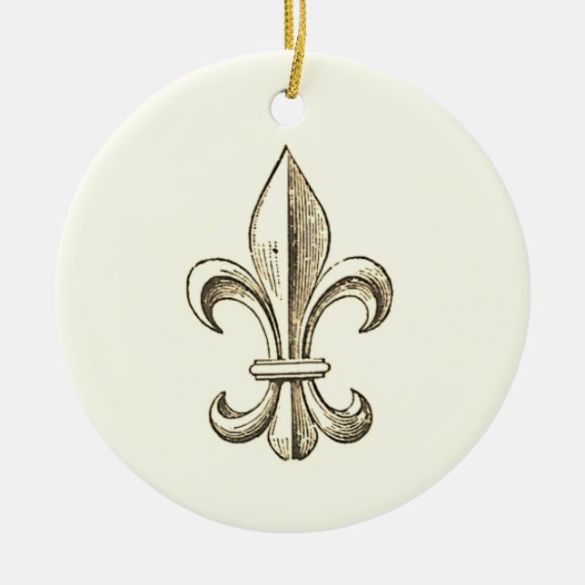Elegante Fleur de Lis Plain Enfeites de natal (Frente)
