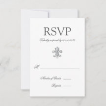 Elegante Fleur de Lis Wedding RSVP 2