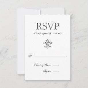Elegante Fleur de Lis Wedding RSVP 2