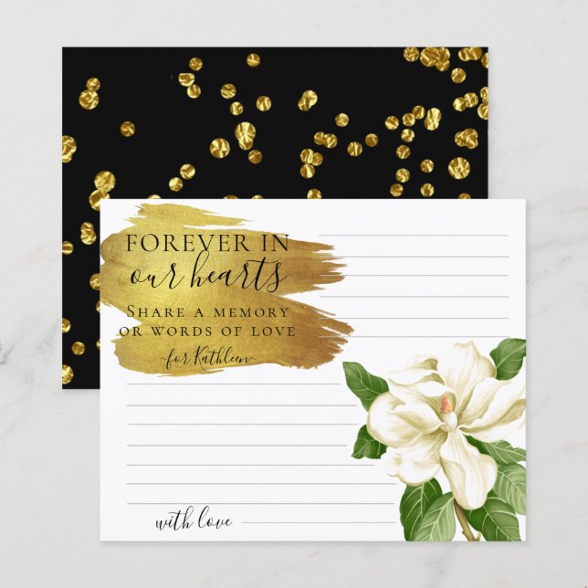 Elegante Flor Branco Compartilhe uma Placa Funeral (Frente/Verso)