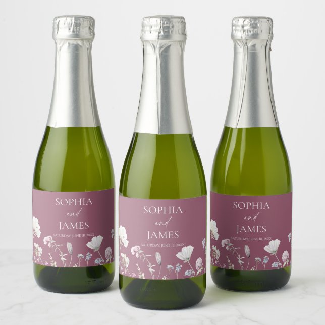 Elegante Flor de Campo Floral Flores Casamento (Garrafas)