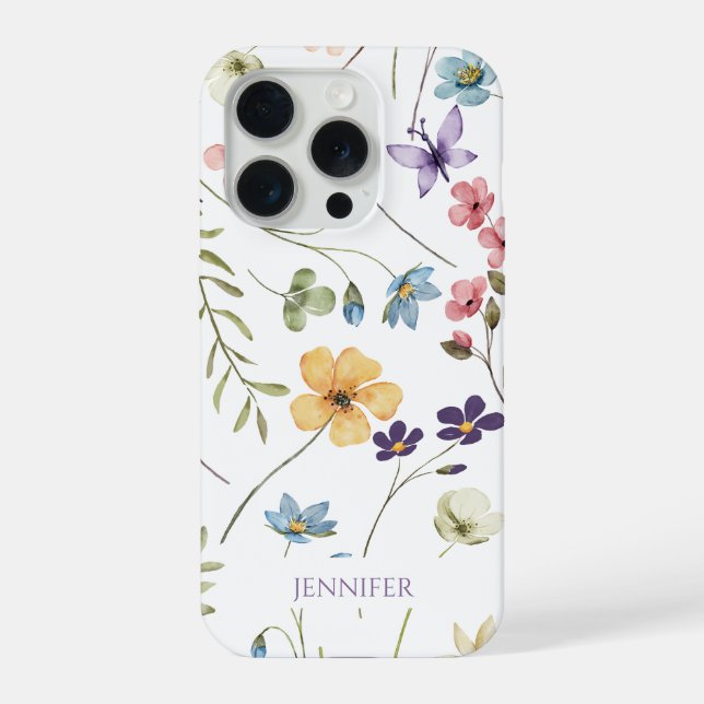 Elegante Flor Silvestre Floral Personalizado (Verso)