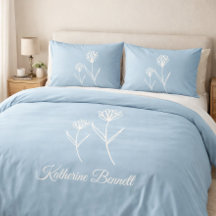 Elegante Flor Simples Azul Poeirento
