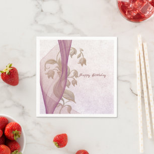 Elegante floral 70. º guardanapos de papel de aniv