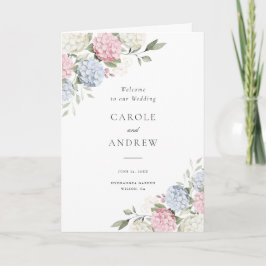 Elegante Floral Azul Rosa Hydrangea Convite de Cas