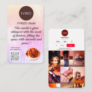 Elegante Floral Candle Cartão de visita - FOREU St