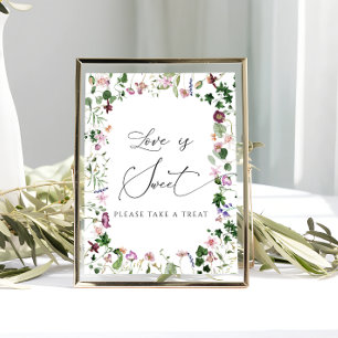 Elegante Floral Chá de panela Love é Sweet Poster