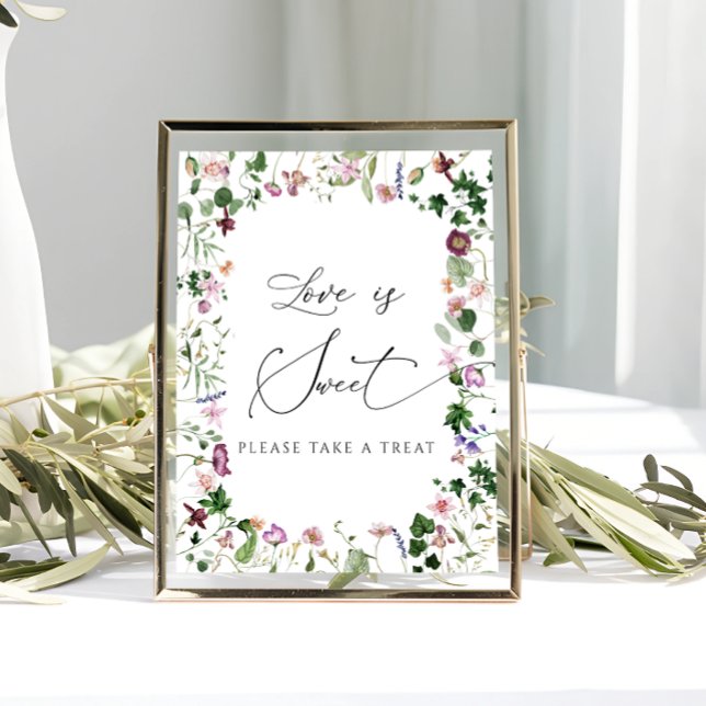 Elegante Floral Chá de panela Love é Sweet Poster (Criador carregado)
