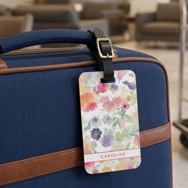 Elegante Floral Chic Etiqueta de Bagagem Feminina  (Criador carregado)