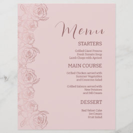 Elegante Floral Cor-de-rosa-Janto Menu Modelo
