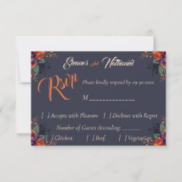 Elegante Floral de Caveira Gótica 3D RSVP Formal