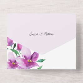 Elegante Floral em Lilás e Rosa