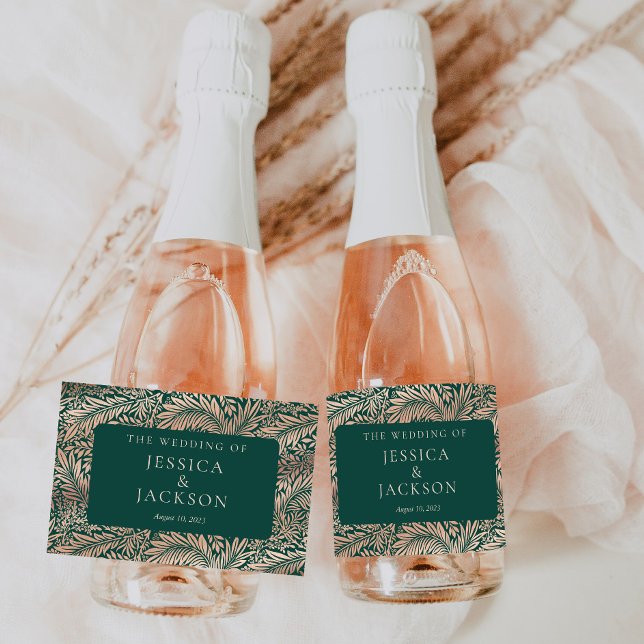 Elegante Floral Esmeralda Verde e Dourado Rosa (Criador carregado)