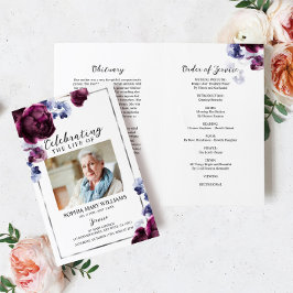 Elegante Floral Funeral | Ordem de serviço