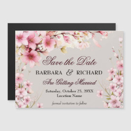 Elegante Floral Magnético de Casamento Save the Da