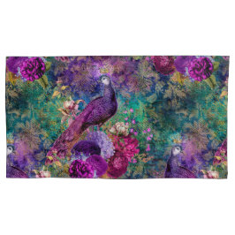 Elegante Floral Pavão Roxo Turquesa