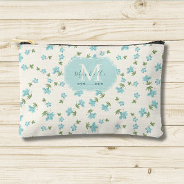 Elegante Floral Preppy Cottagecore Marfim Azul Sua