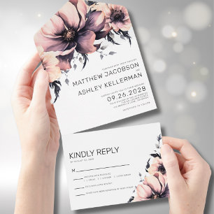 Elegante Floral Rosa Bege