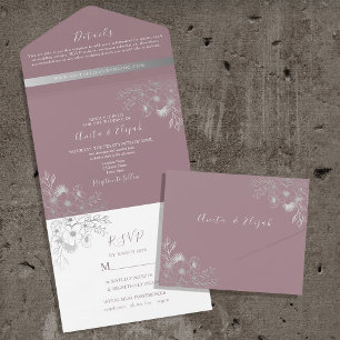 Elegante Floral Rosa Desbotada Casamento
