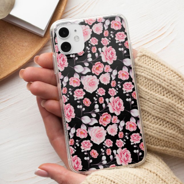 Elegante Floral Rosa em Preto (Criador carregado)
