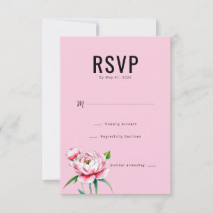 Elegante Floral Rosa RSVP