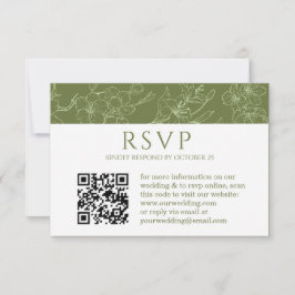 Elegante Floral Sage Green Wedding Código QR RSVP 
