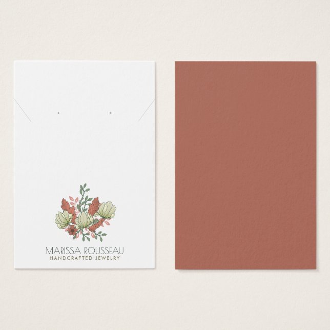 Elegante Floral Terracotta Earring Necklace (Frente & Verso)