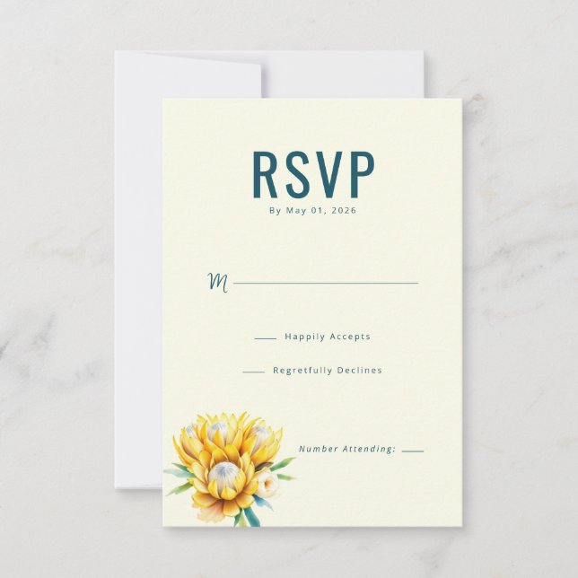 Elegante Floral Verde Água RSVP (Frente)