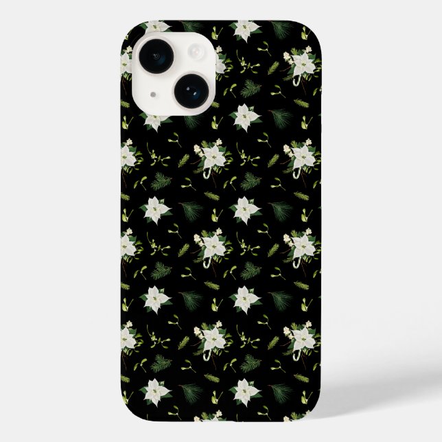 Elegante Floral Verde Branco Preto (Verso)