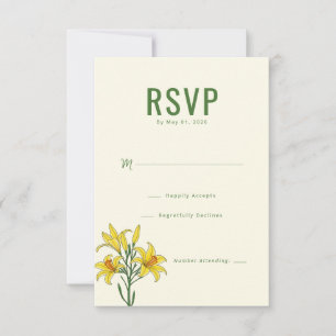 Elegante Floral Verde RSVP