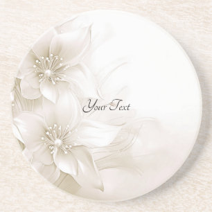 Elegante Flores Brancas de Ivory Porta copos Sands